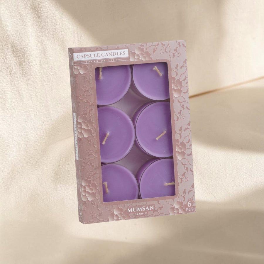 6-Pack Transparent Maxi Tealight Scented Candle