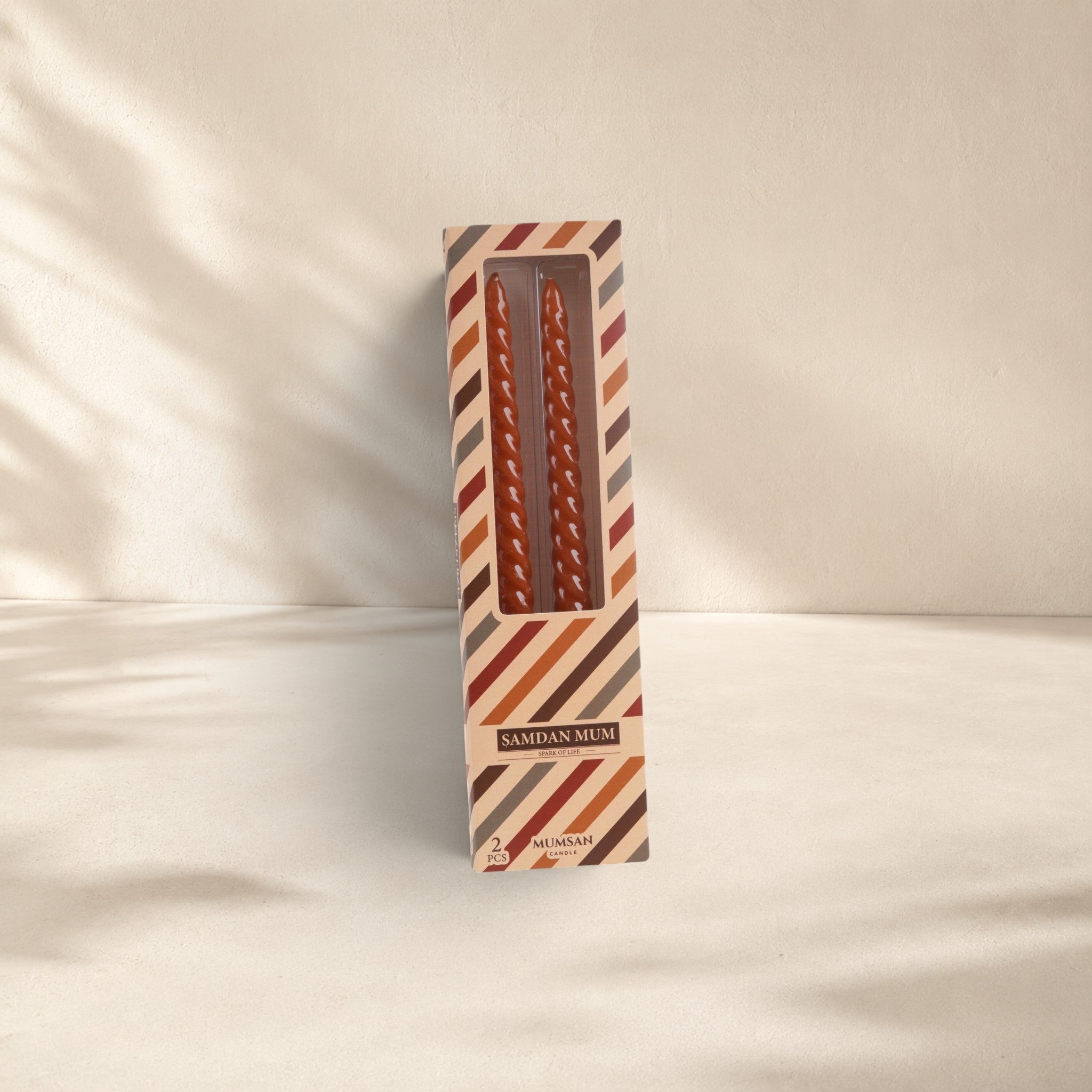 2'li Burgulu Şamdan 25 cm - Kraft Kutu