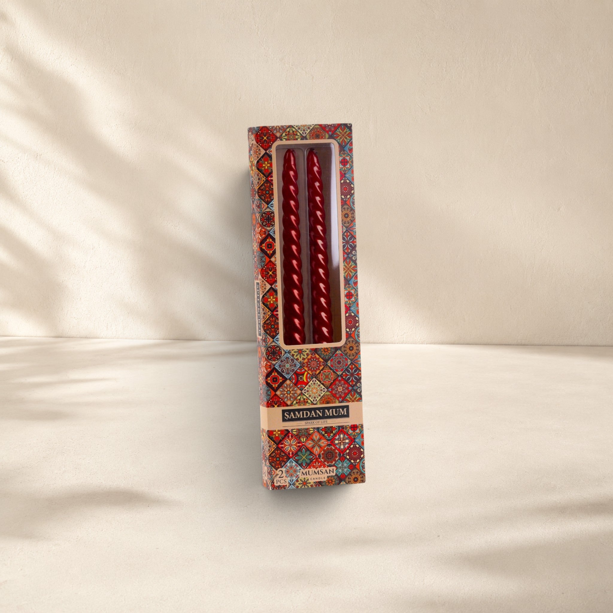 2'li Burgulu Şamdan 25 cm - Kraft Kutu
