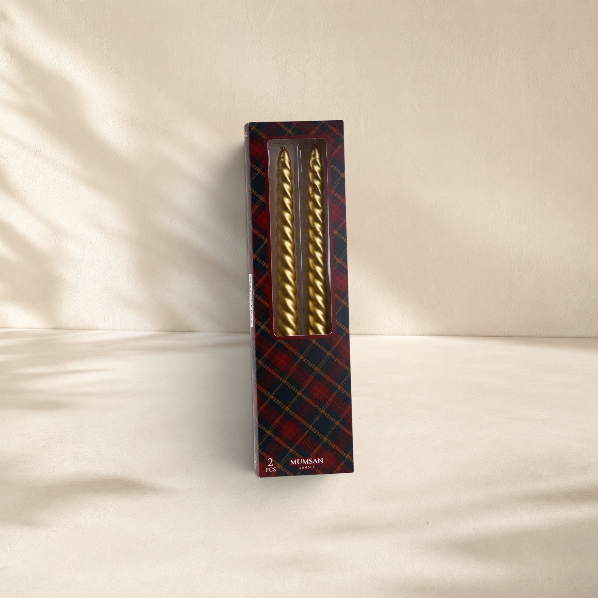 2'li Burgulu Şamdan 25 cm - Kraft Kutu