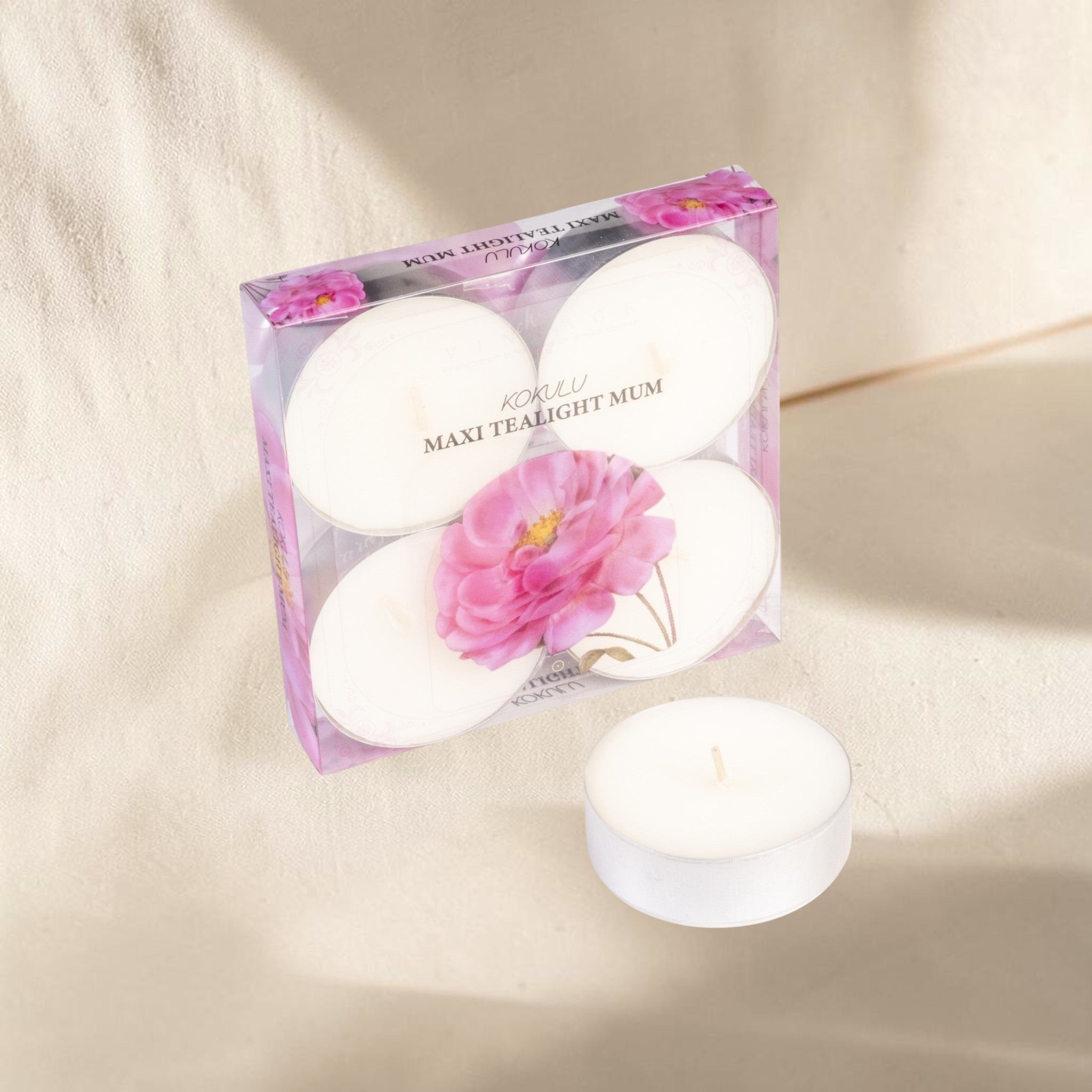 4'lü Şeffaf Maxi Tealight Kokulu Mum