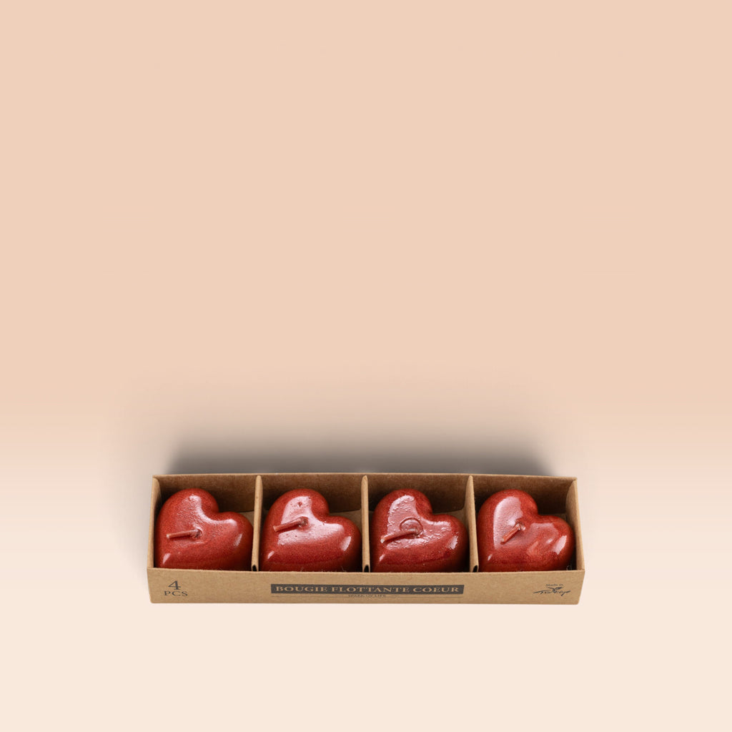 4-Pack Heart-Patterned Floating Candles